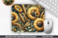 Flowers Mouse Pad Sublimation, Autumn Mouse Pad PNG Design Product Image 1