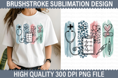 Nurse Brushstroke Sublimation Design - Brushstroke PNG Product Image 1