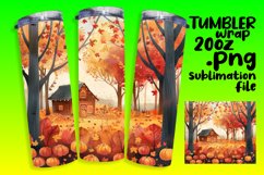 Fall Tumbler Wrap | 20oz Watercolor Autumn Pattern Product Image 1