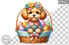 Easter Dog Sublimation - Easter Clipart PNG Design Product Image 1