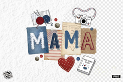 Patriotic MAMA Collage PNG Sublimation Product Image 1