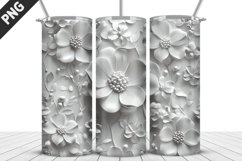 3D Daisy Flowers 20oz Tumbler Wrap | Sublimation Design Product Image 1