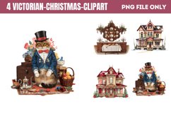 Victorian Christmas Sublimation Clipart PNG Product Image 1