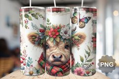 Christmas Baby Highland Cow - Skinny Tumbler Sublimation Product Image 1