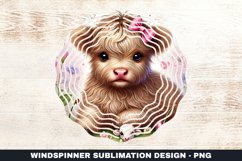 Highland Cow Wind Spinner Sublimation Design Product Image 1