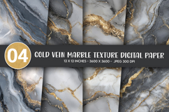 Gold Vein Marble Texture Digital Paper Product Image 1