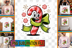 Cheerful Tote Bag Designs PNG, Cute Christmas Product Image 1