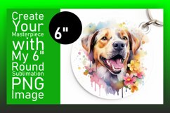 Watercolor Dog Keychain with Floral Detail Product Image 1