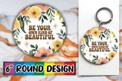 Cheerful Circle Car Coasters PNG, Flower Quote Product Image 1