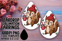 Stylish Teardrop Earrings Artwork PNG , Christmas Product Image 1