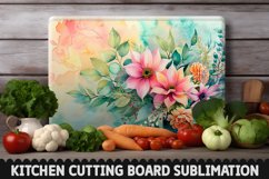Cutting Board Sublimation Design - Flowers Sublimation PNG Product Image 1
