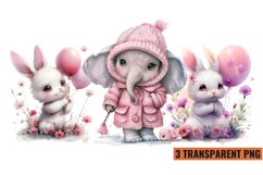 Watercolor Pink Baby Shower Clipart , PNG Product Image 1