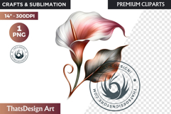 Pink Rose Gold flower Clipart, Abstract Flowers Wedding PNG Product Image 1