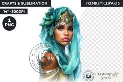 Royal Lotus Princess Fantasy Goddess Floral Clipart Product Image 1