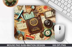 Vintage Mouse Pad Sublimation PNG Design - Mouse Pad PNG Product Image 1