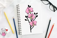 Orchid Flower SVG cut file, orchid silhouette, for cricut Product Image 2