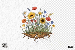 Whimsical Summer Wildflowers Clipart Product Image 1