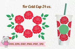 Rose svg for Full Wrap Venti Cold Cup 24 oz Product Image 3