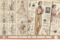 Ephemera Mothers Day Junk Journal Pages - Junk Journal Pack Product Image 1
