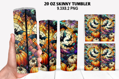 Bats Skinny Tumbler 20oz Wrap Design, Halloween Tumbler PNG Product Image 1