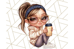Sassy Mom Coffee PNG Clipart, Messy Bun Mom Life PNGs Product Image 2