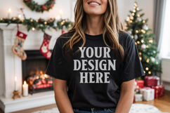 Bella Canvas 3001 Silver Christmas Shirt Mockup Product Image 1
