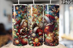 Watercolor Christmas Tumbler Wrap - High Quality 300 Dpi Product Image 1