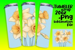 Watercolor Flower Tumbler Wrap for Sublimation 20oz Design Product Image 1