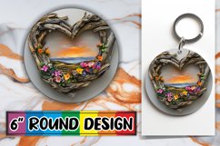 Scenic Tranquility: Heart Frame Design PNG Product Image 1