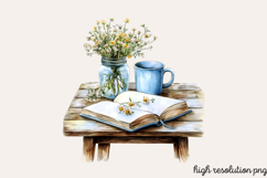 Blue Cozy Spring Home Clipart PNG Product Image 1