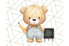 Cute Back to School Animals PNG Clipart with Books & Bags Product Image 3