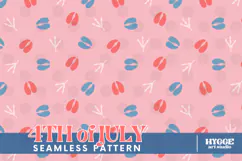 American 4th of July Hoofs and Hen Prints Seamless Pattern Product Image 1