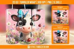 Highland Cow Tumbler Wrap Designs, Sublimation Wrap Product Image 1