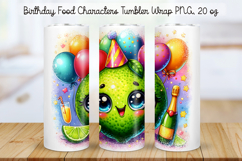 Birthday Food Character Tumbler Wrap PNG 20 oz Product Image 1