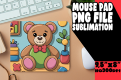 Joyful Desk Pad Sublimation PNG, Cute Bear Product Image 1