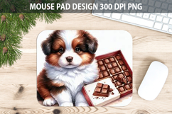 Watercolor Dog Mouse Pad Sublimation - Valentines PNG Design Product Image 1