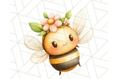 Adorable Bee Clipart PNG, Kawaii Bumblebee Illustrations Product Image 3