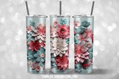 3D Paper Floral Tumbler Sublimation Designs Product Image 3