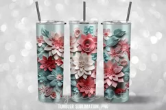 3D Paper Floral Tumbler Sublimation Designs Product Image 3