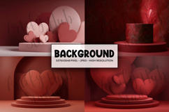 Red Heart Podium Background Product Image 1