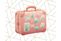Coral and Aqua Summer Clipart PNG Pastel Tropical Icons Product Image 3