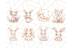 Pastel Pink Easter Bunny and Chick Png, Cottagecore Clipart Product Image 2