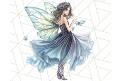 Gothic Fairy & Potion Clipart, Dark Fantasy PNG Printable Product Image 3