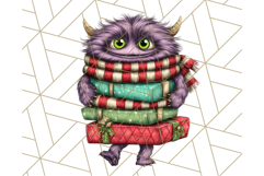 Christmas Monster Clipart, Funny Holiday Creature PNG Art Product Image 3