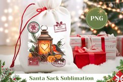 Christmas Lantern Santa Sack, Christmas Gift Bag Design Product Image 1