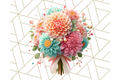 Pastel Flower Bouquet PNG Clipart, Elegant Floral Art Product Image 3