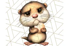 Adorable Angry Animals Clipart PNG, Cute Moody Faces Png Product Image 3