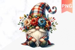 Floral Gnome Sublimation - Gnome Clipart Design Product Image 1