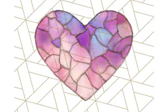Stained Glass Heart PNG Clipart in Pastel and Bright Colors Product Image 3