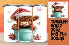 Winter Holiday Cow Wrap - 20oz Christmas Watercolor Sublimat Product Image 1